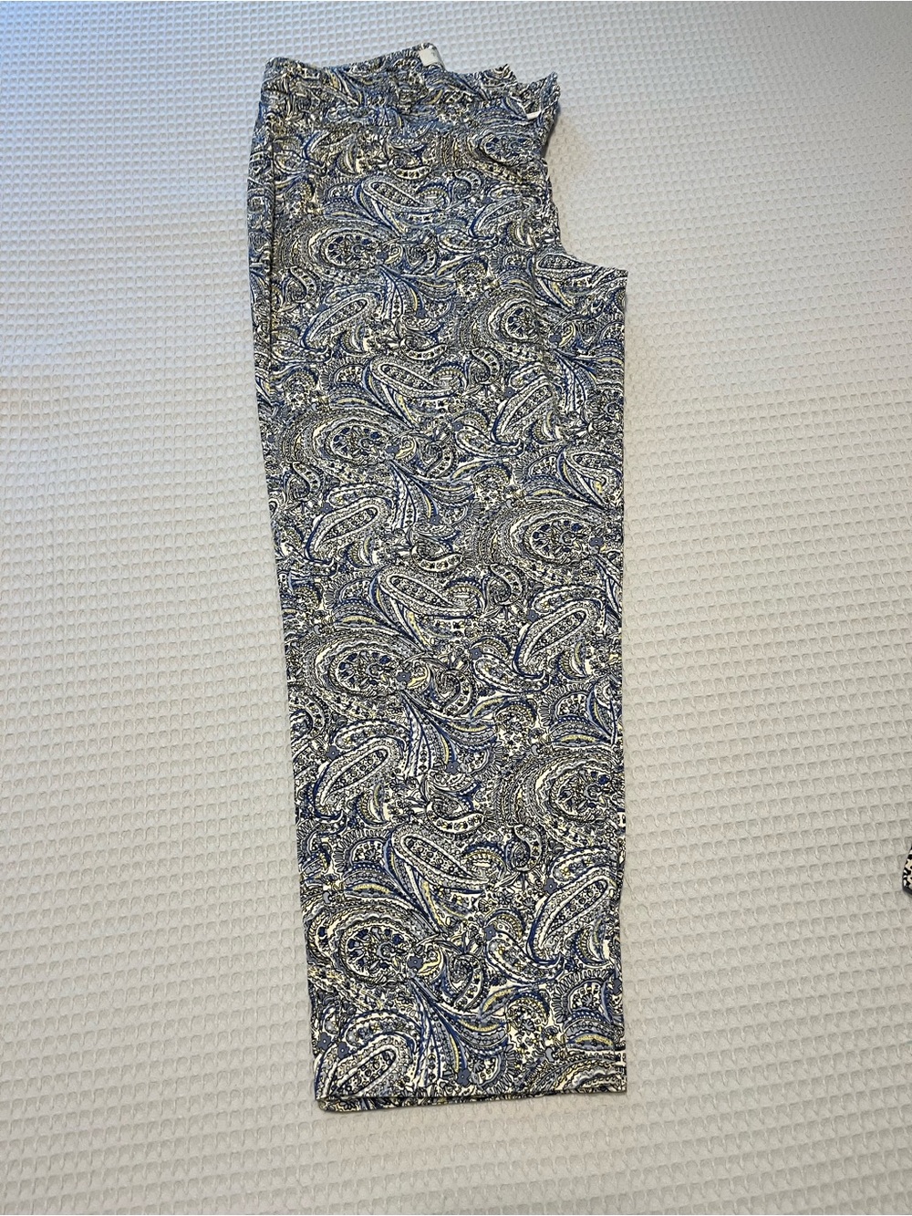 Talbots Blue and White Paisley Cropped Pants
